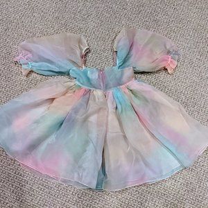 Selkie Rainbow Puff Dress Size Small